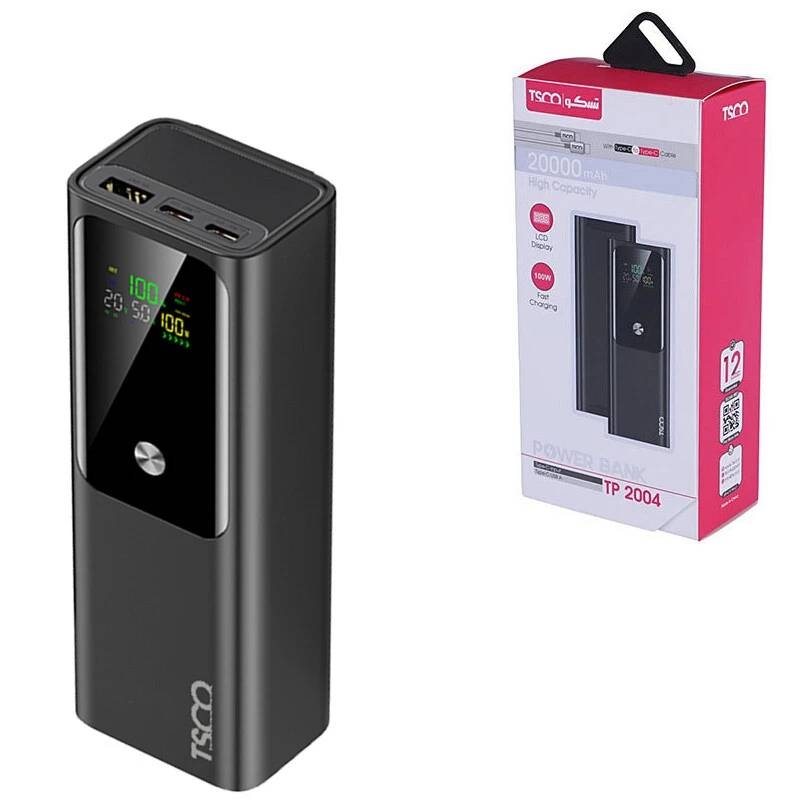 پاوربانک فست شارژ تسکو TP 2004 PD 100W ظرفیت 20000 میلی آمپر