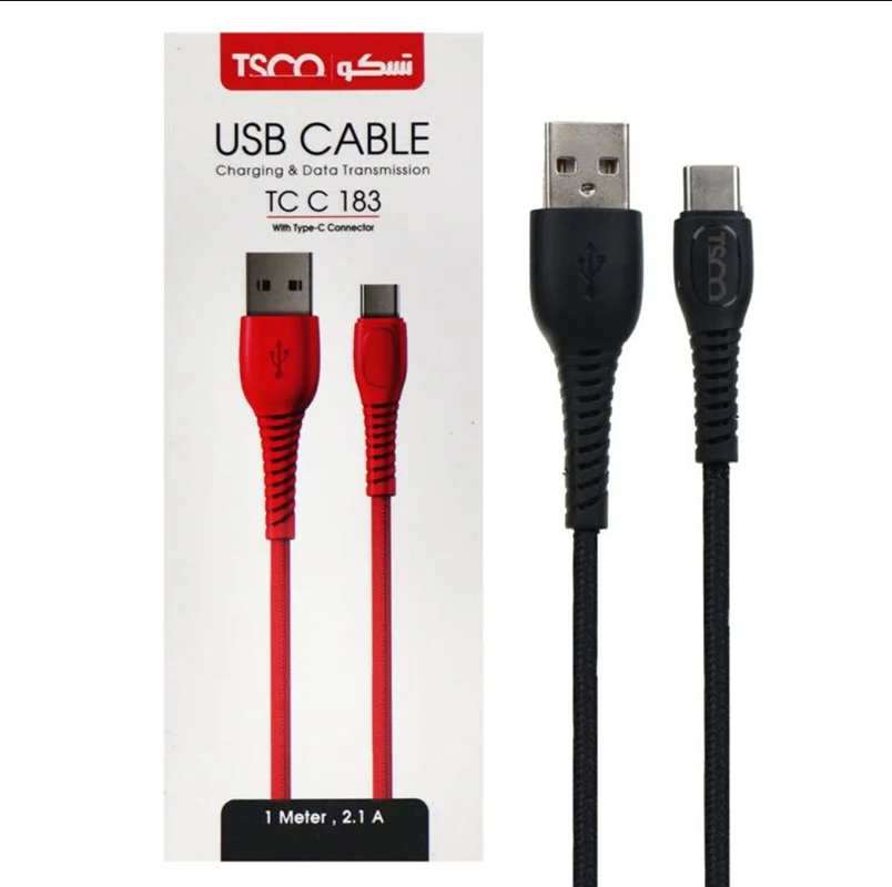 کابل تایپ سی TSCO TC C183 2.1A 1m